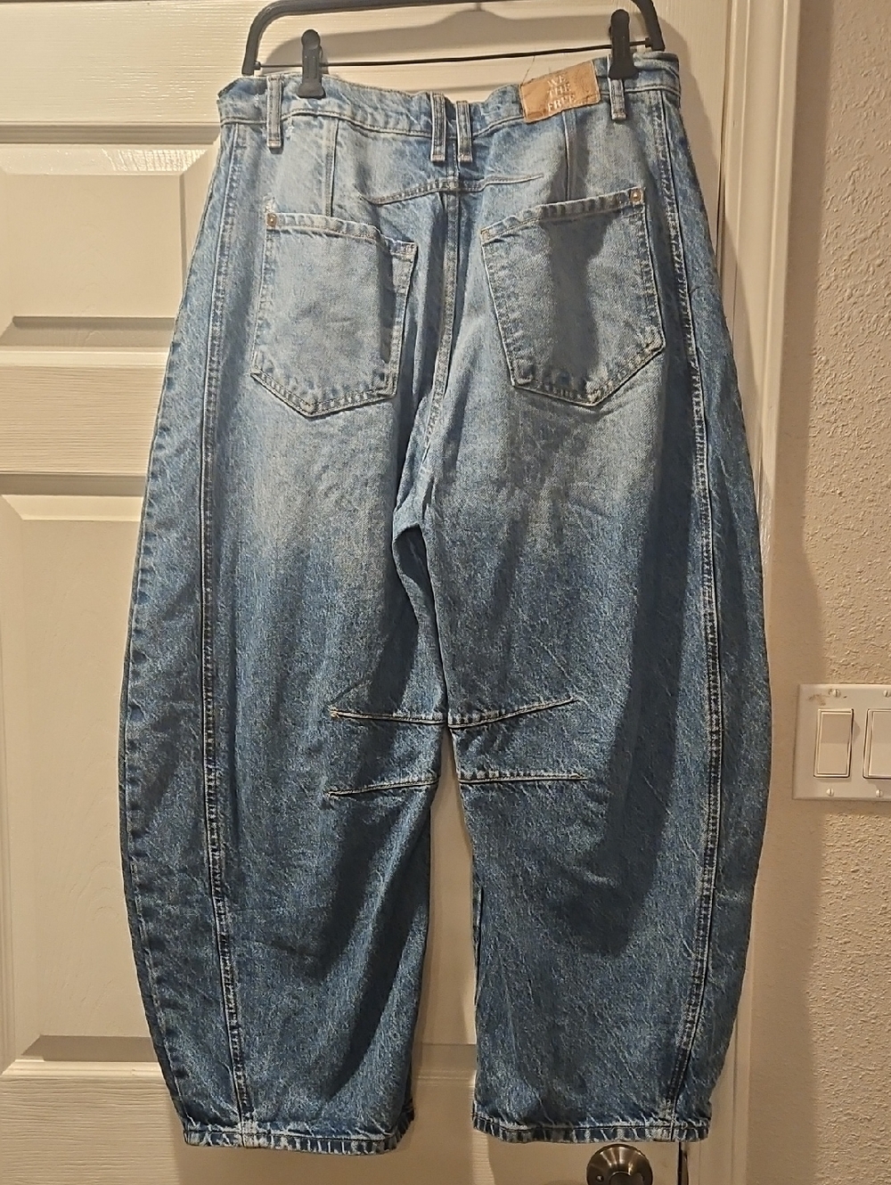 Free People Washed Blue Barrel Jeans - Picture 5 of 7